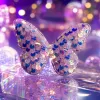 Pink sequined butterfly hair accessory, cute headwear for girls, sweet style decoration Specification image